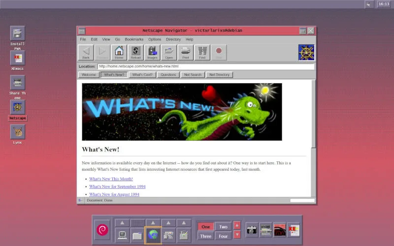 Developer Recreates 1994 Debian Linux with GUI Accessible via Web Browser