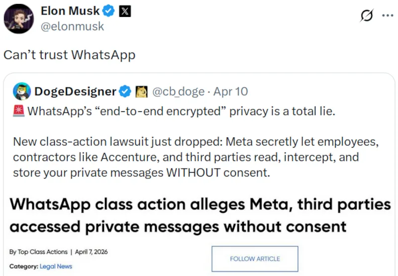 Elon Musk’s Social Network X to Launch Encrypted Messaging App XChat for iOS