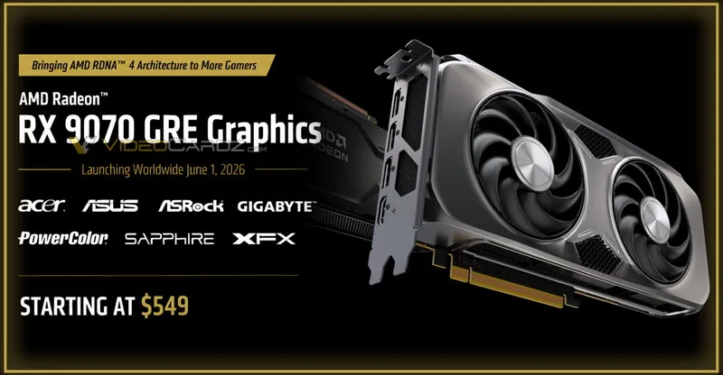 AMD Radeon 9070 GRE with 12GB Memory Set for Global Release at $549