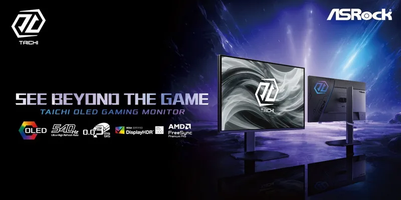 ASRock Introduces New Taichi and Phantom Gaming OLED Monitors with High Refresh Rates
