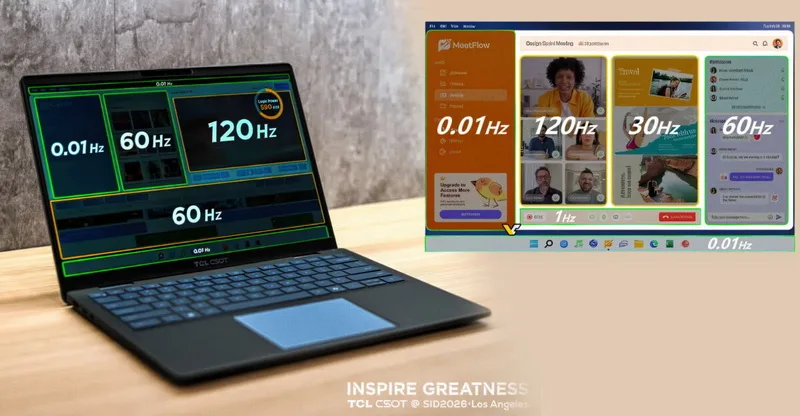 TCL CSOT Unveils 14-Inch Laptop Display with Simultaneous Variable Refresh Rates from 0.01 to 120 Hz