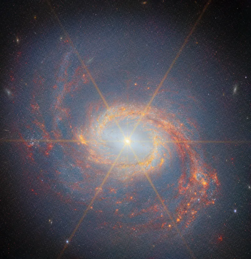 James Webb Telescope Captures Infrared Image of Spiral Galaxy Messier 77 with Bright Core