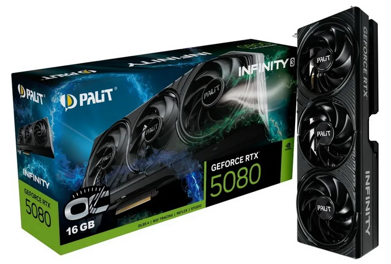 Palit Launches GeForce RTX 5080 Infinity 3 with Triple-Fan Cooling and No RGB Lighting